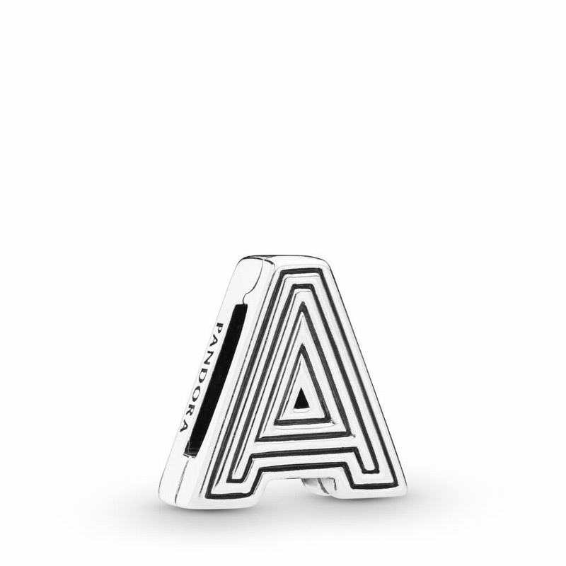 Pandora Australia Reflexions™ Letter A Clip Charm - Sterling Silver | KJEPLG093